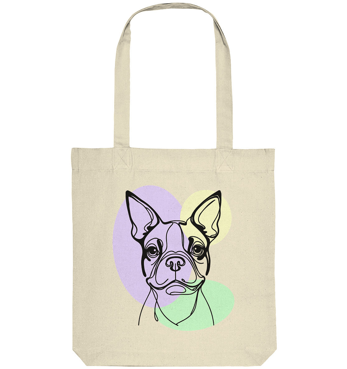 Line Art - Süßer Boston Terrier - Organic Tote-Bag