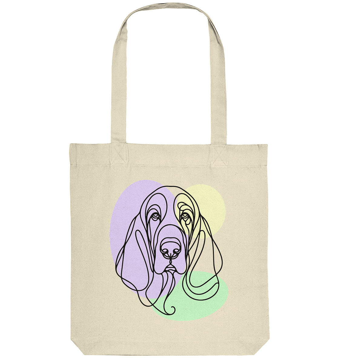 Line Art - Süßer Basset Hound - Organic Tote-Bag