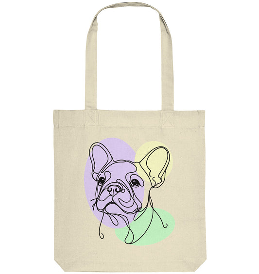 Line Art - Süße Französische Bulldogge - Organic Tote-Bag