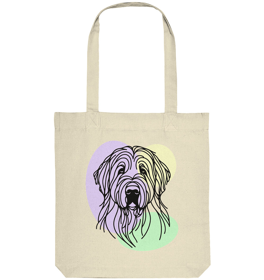 Line Art - Süßer Briard - Organic Tote-Bag