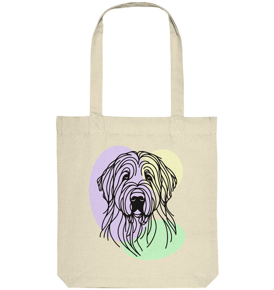 Line Art - Süßer Briard - Organic Tote-Bag
