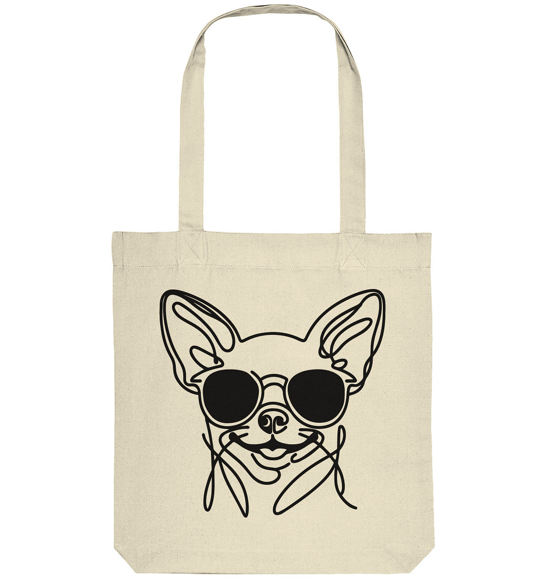 Line Art - Cooler Chihuahua (Kurzhaar) - Organic Tote-Bag