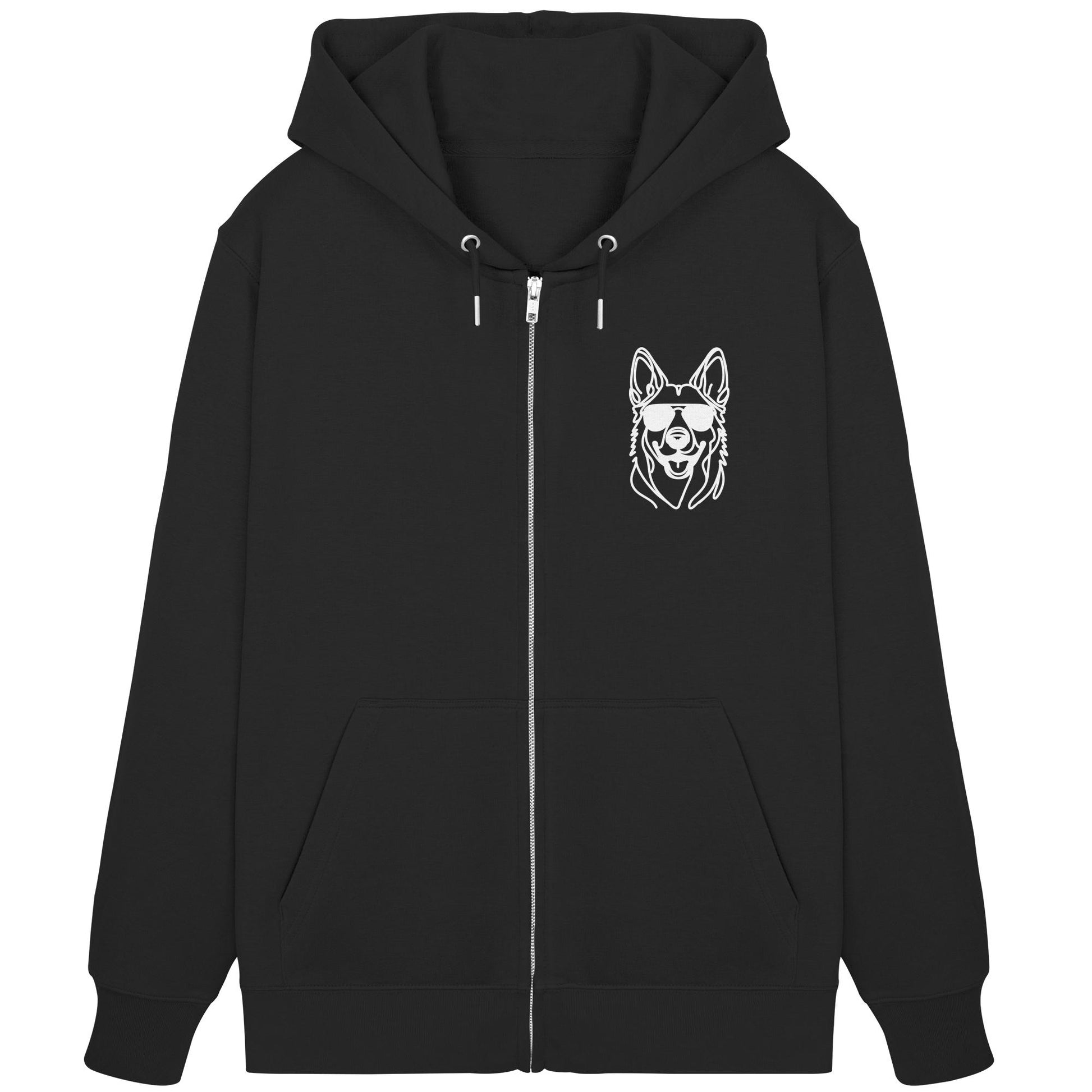 Line Art - Cooler Holländischer Schäferhund - Organic Zipper