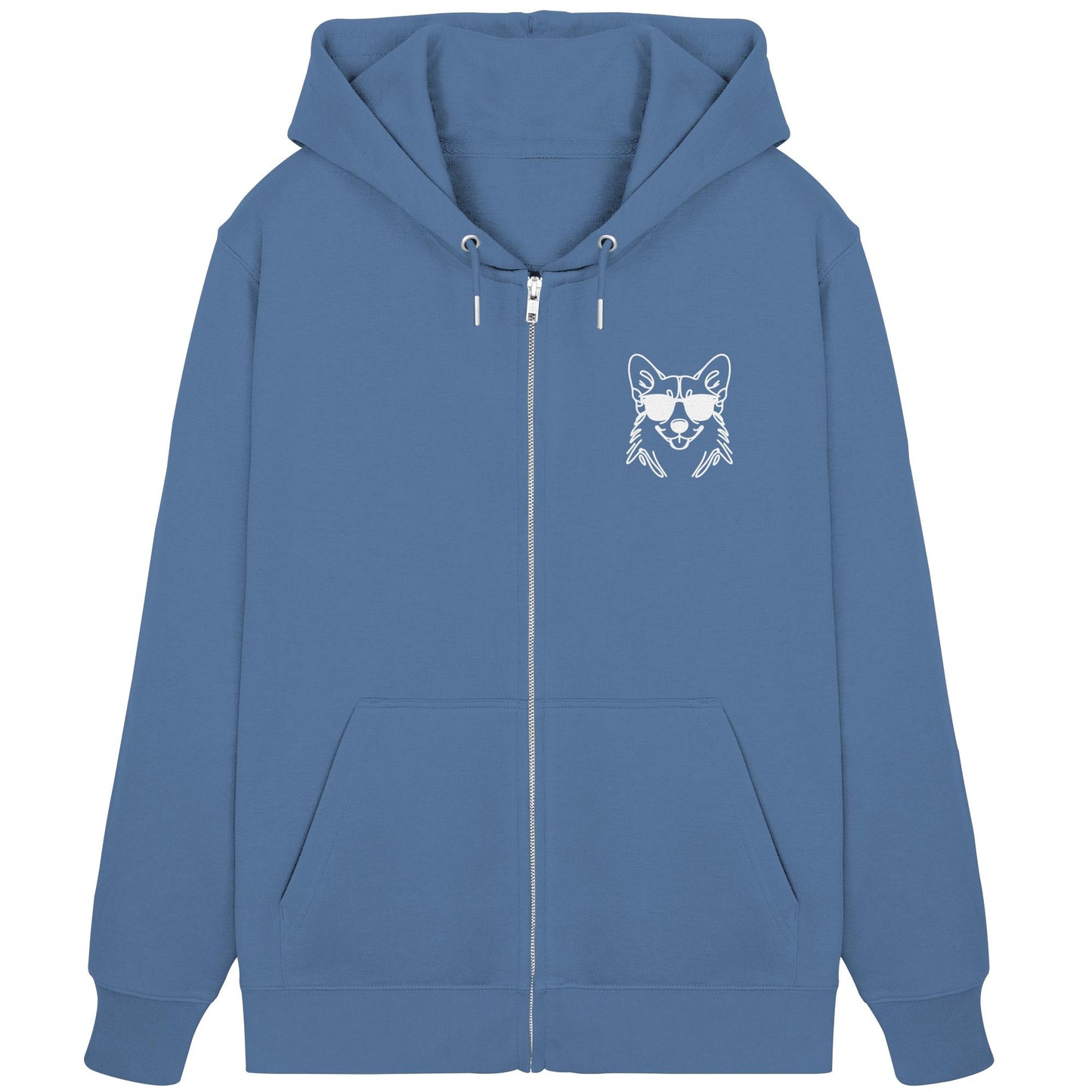 Line Art - Cooler Corgi - Organic Zipper
