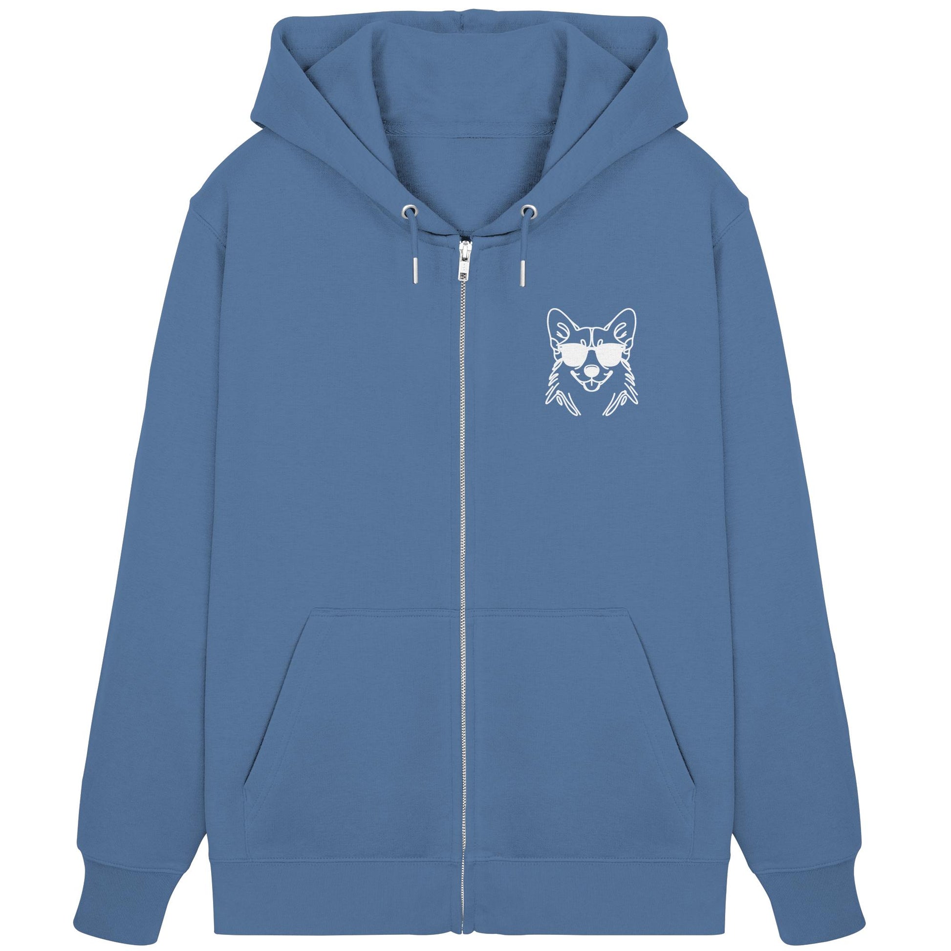 Line Art - Cooler Corgi - Organic Zipper
