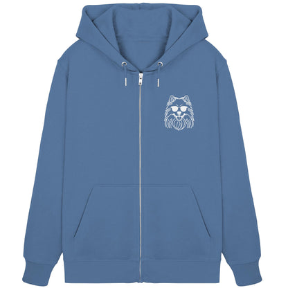 Line Art - Cooler Wolfsspitz - Organic Zipper