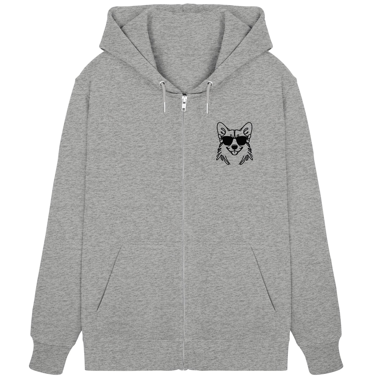 Line Art - Cooler Corgi - Organic Zipper