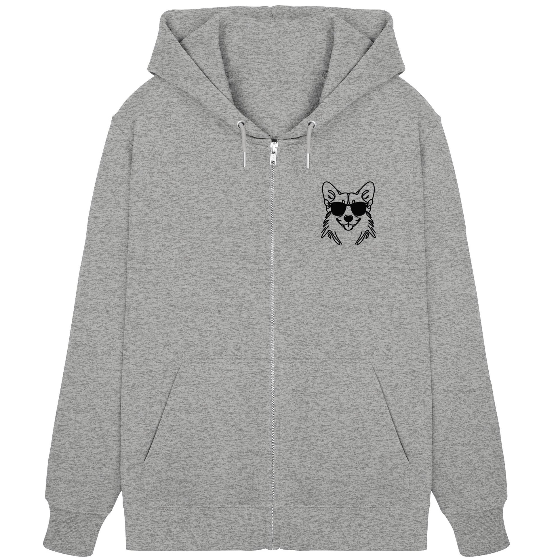 Line Art - Cooler Corgi - Organic Zipper