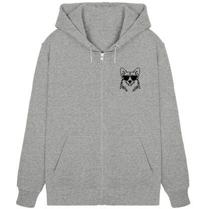 Line Art - Cooler Corgi - Organic Zipper
