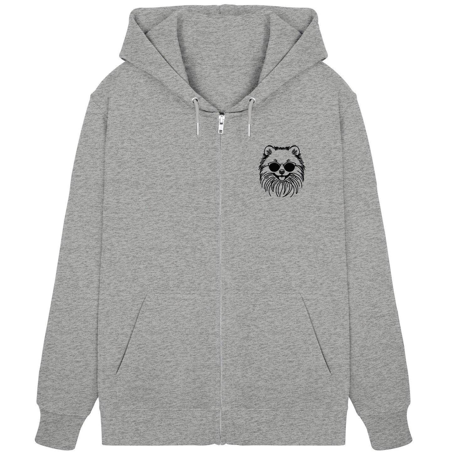 Line Art - Cooler Pomeranian - Organic Zipper