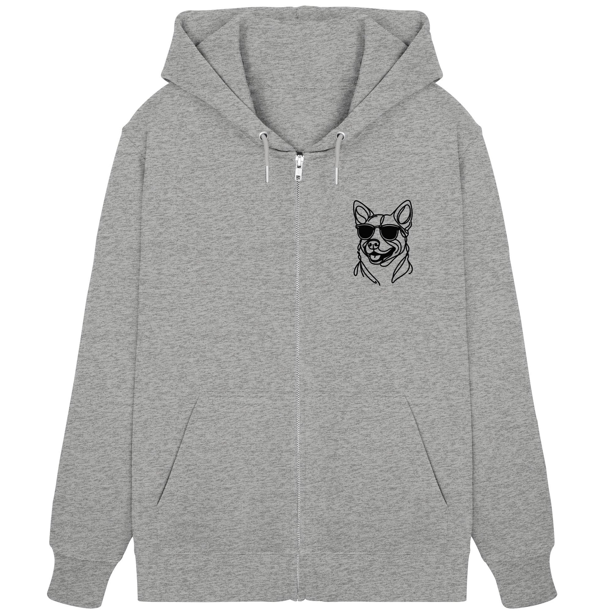 Line Art - Cooler Australian Cattle Dog - Organic Zipper