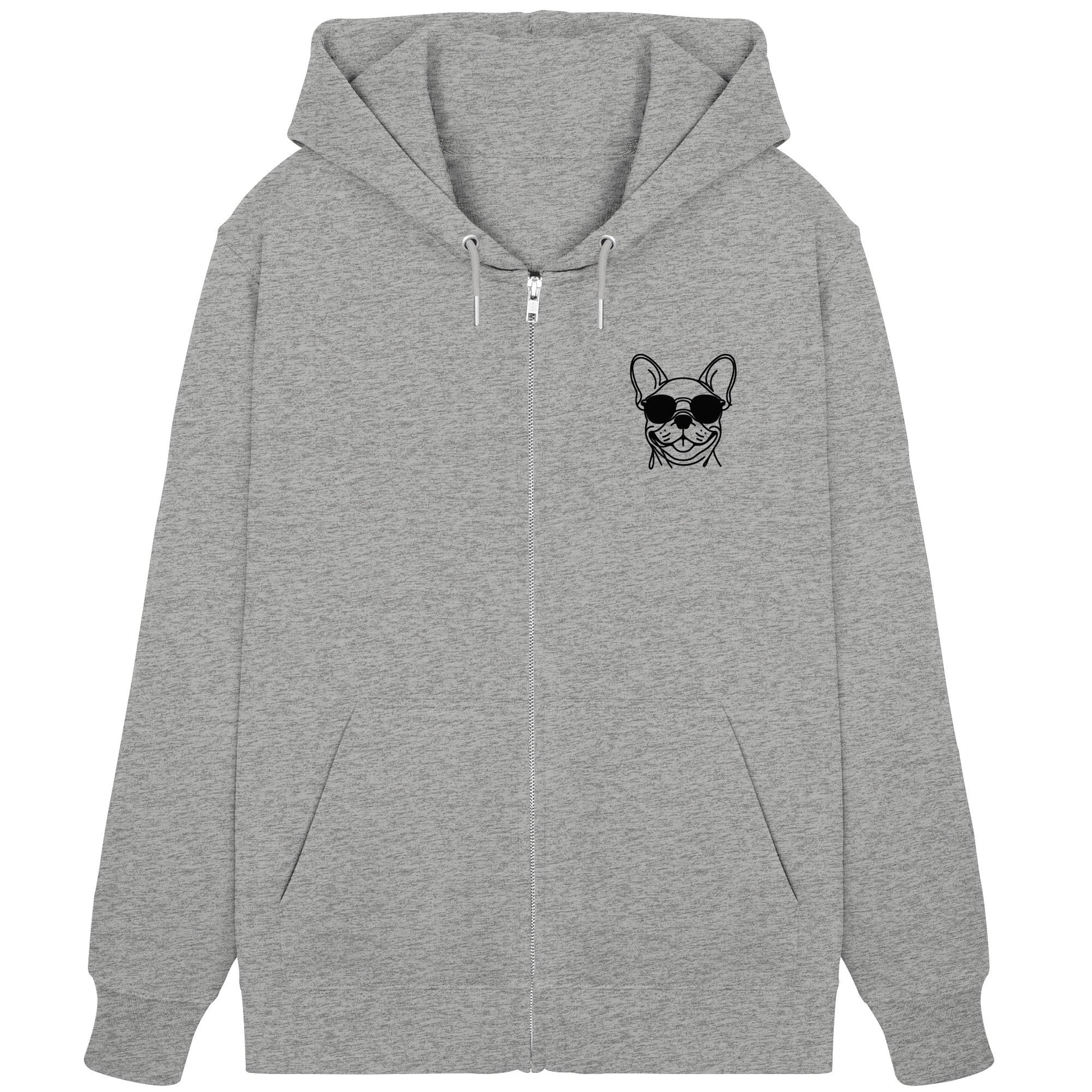 Line Art - Coole Französische Bulldogge - Organic Zipper