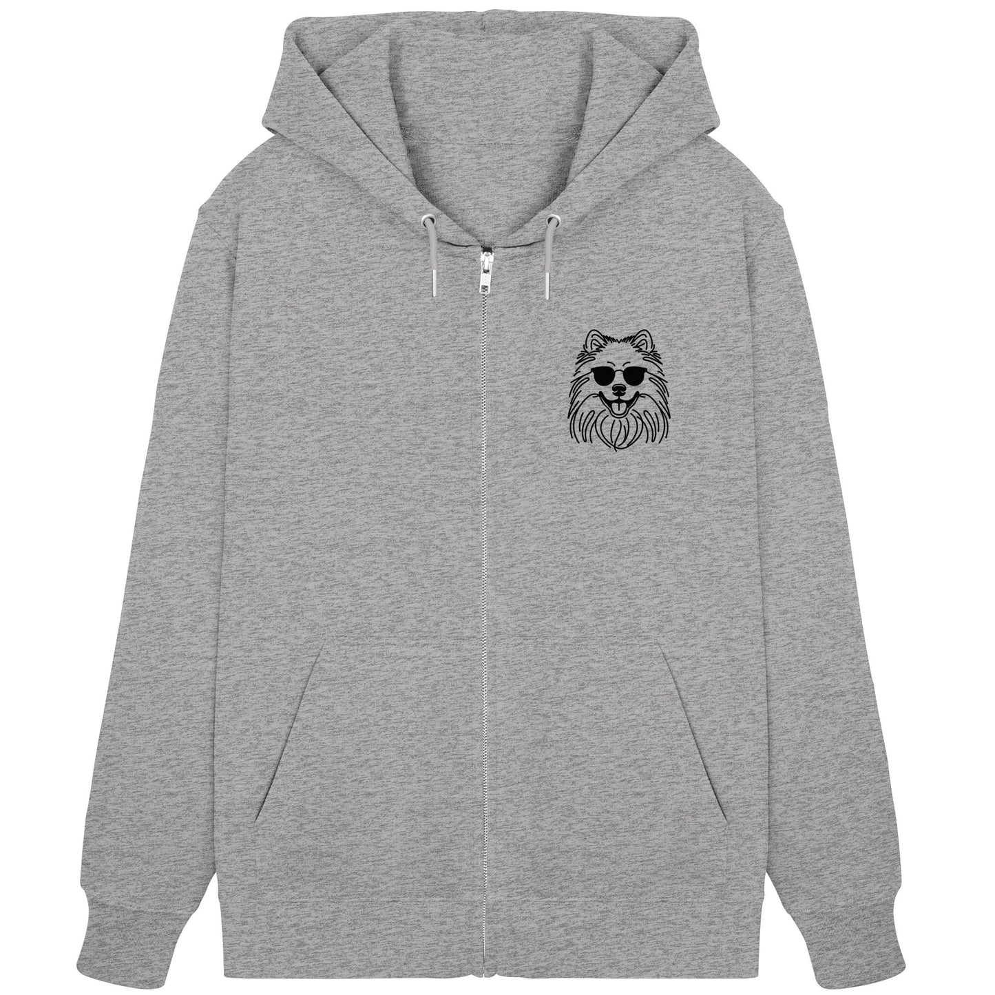 Line Art - Cooler Wolfsspitz - Organic Zipper
