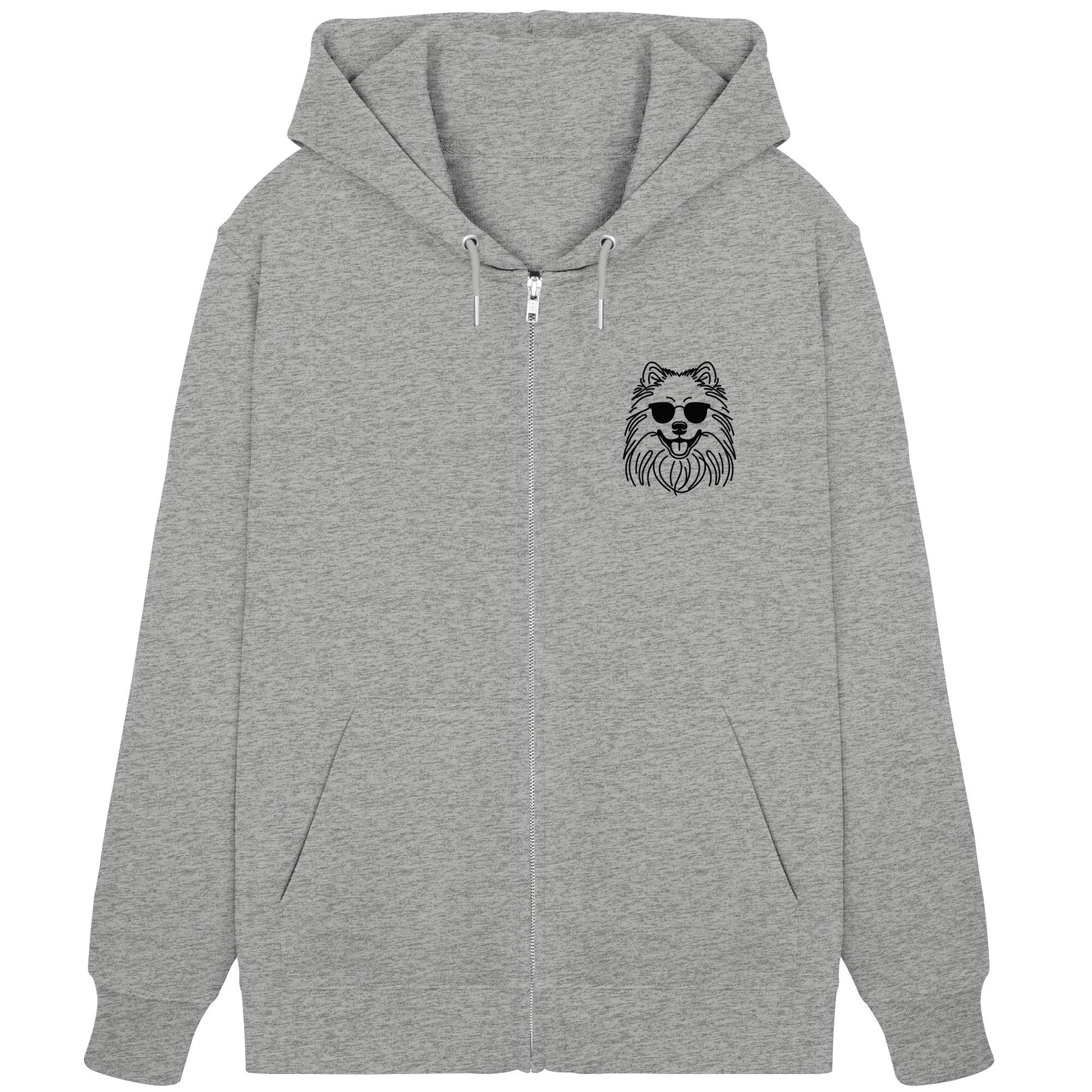 Line Art - Cooler Wolfsspitz - Organic Zipper