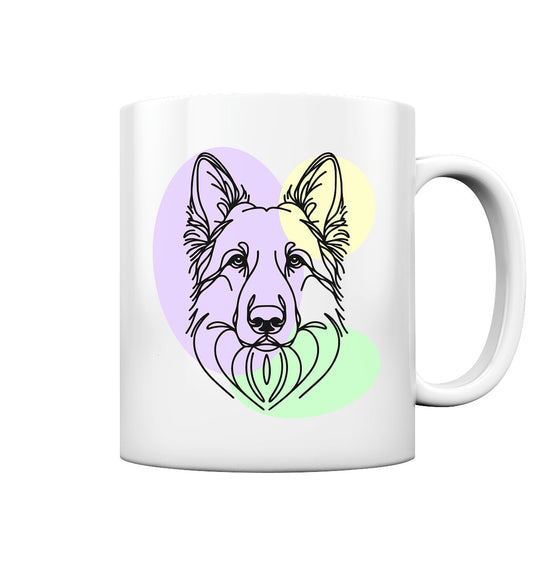 Line Art - Schäferhund - Tasse glossy