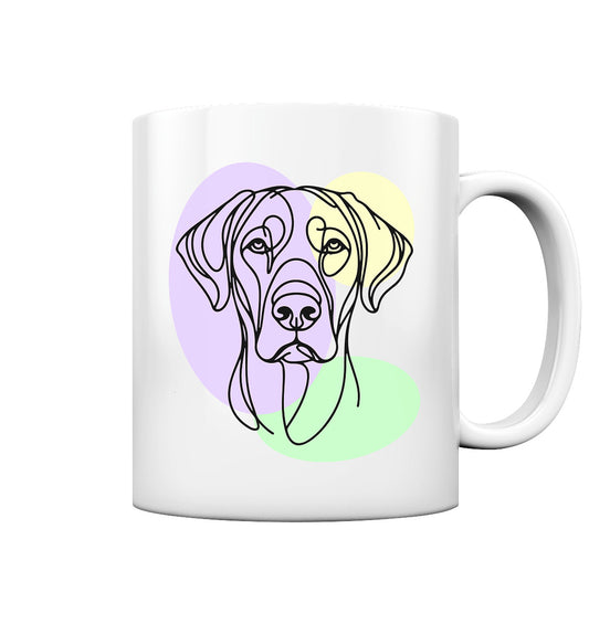 Line Art - Süßer Rhodesian Ridgeback - Tasse glossy