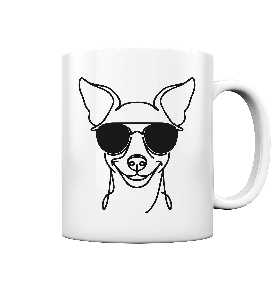 Line Art - Cooler Zwergpinscher - Tasse glossy