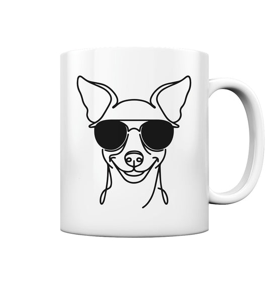 Line Art - Cooler Zwergpinscher - Tasse glossy