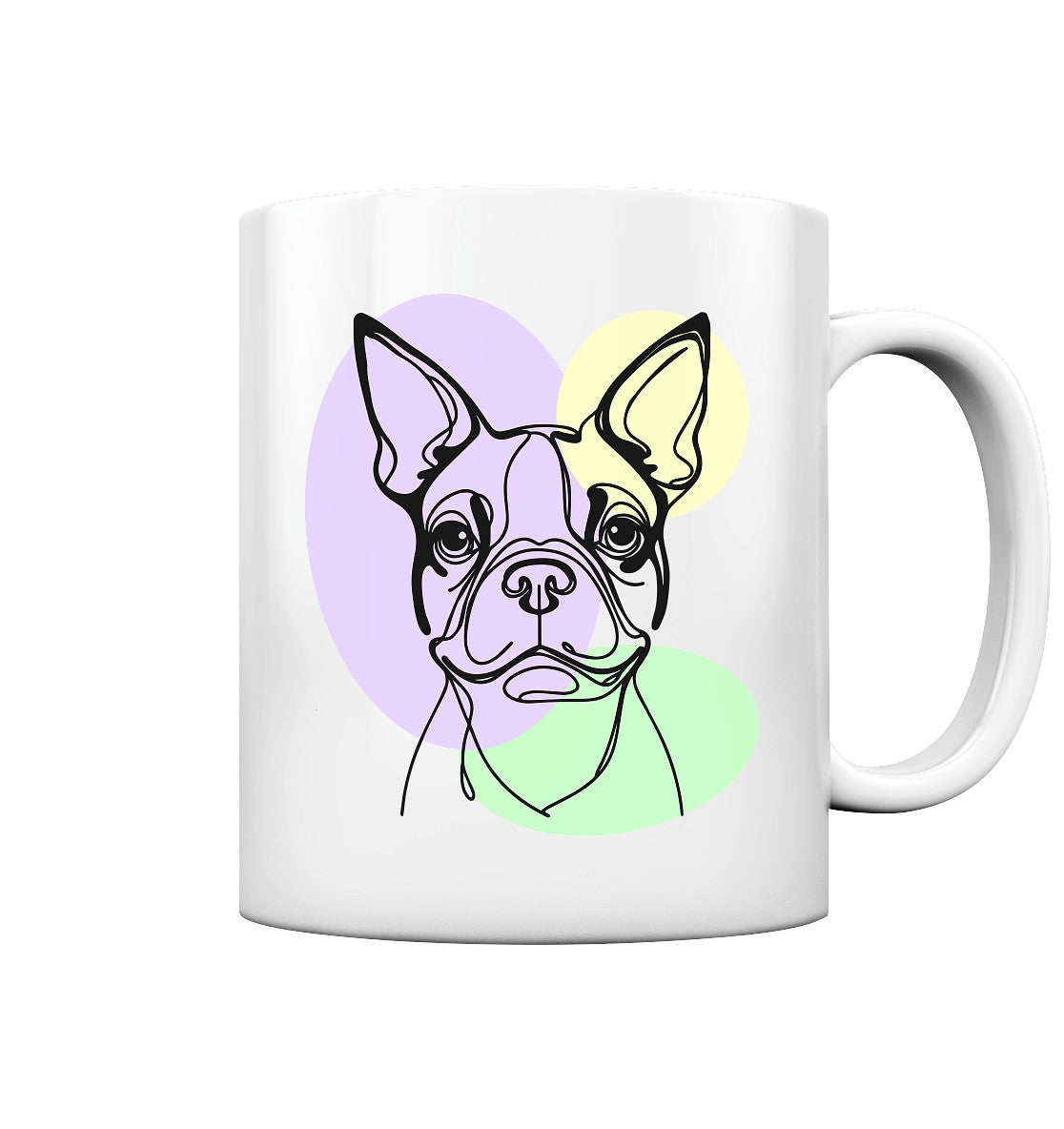 Line Art - Süßer Boston Terrier - Tasse glossy