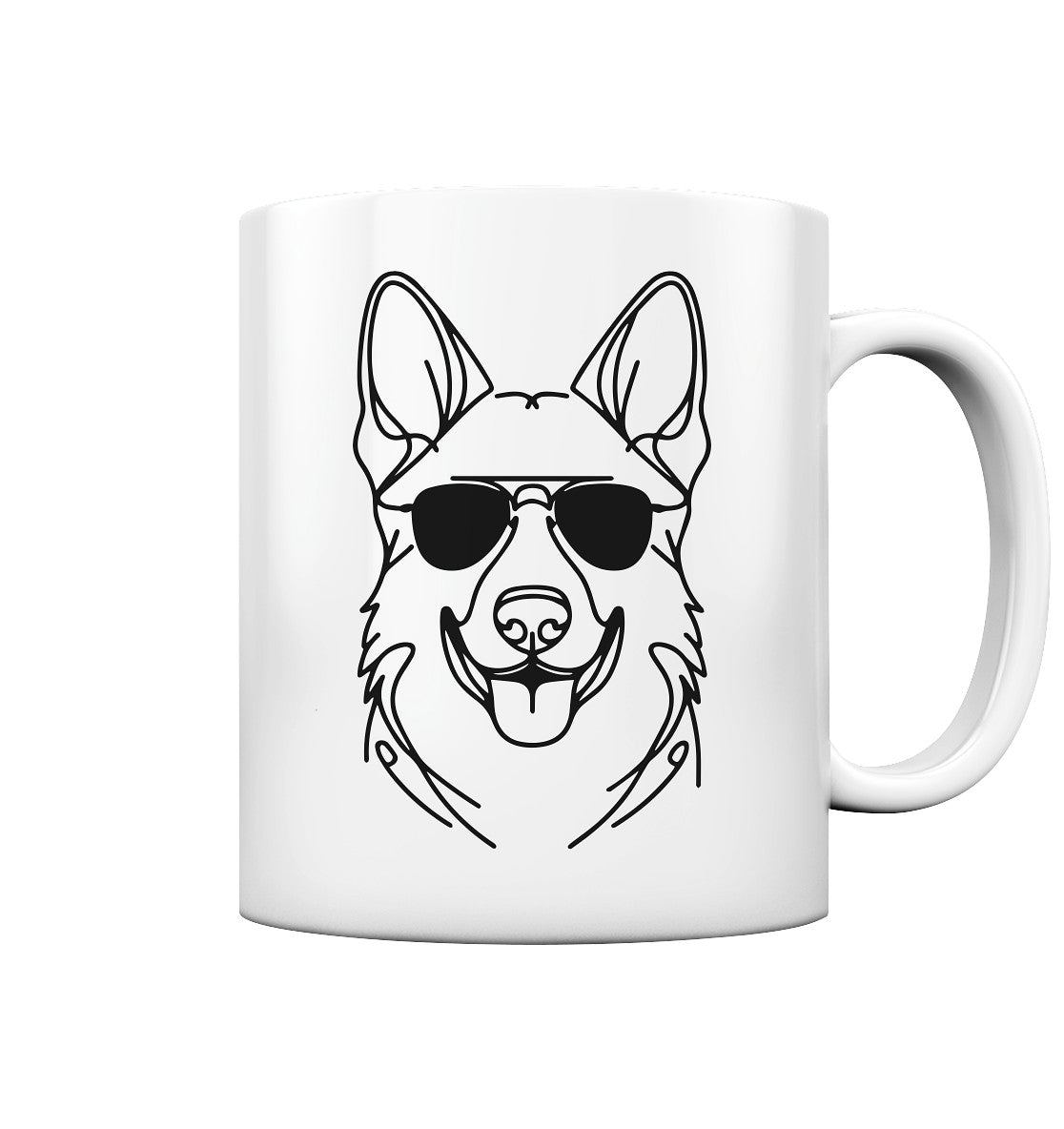 Line Art - Cooler Deutscher Schäferhund - Tasse glossy