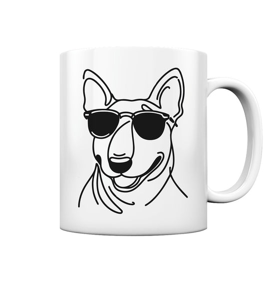 Line Art - Cooler Bullterrier - Tasse glossy
