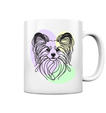 Line Art - Süßer Papillon - Tasse glossy