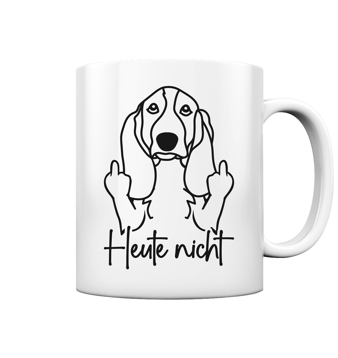 Heute nicht - Basset Hound - Tasse glossy