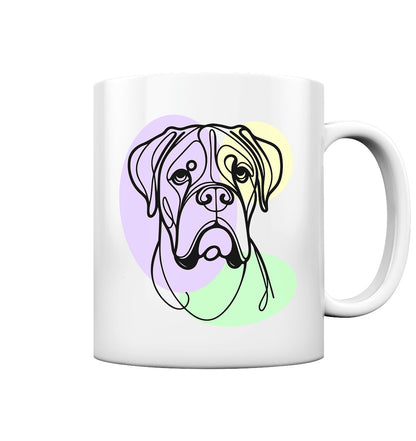 Line Art - Süßer Boxer - Tasse glossy