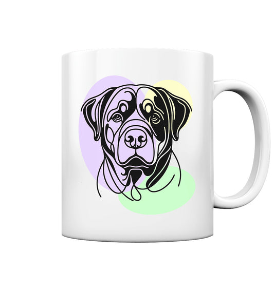 Line Art - Süßer Rottweiler - Tasse glossy