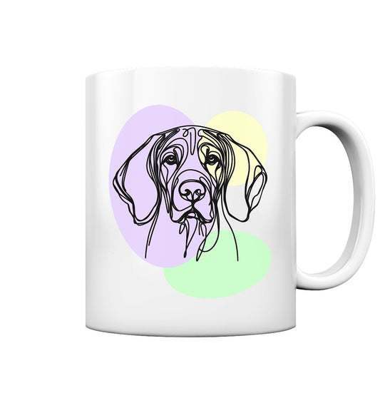 Line Art - Süßer Bayerischer Gebirgsschweißhund - Tasse glossy
