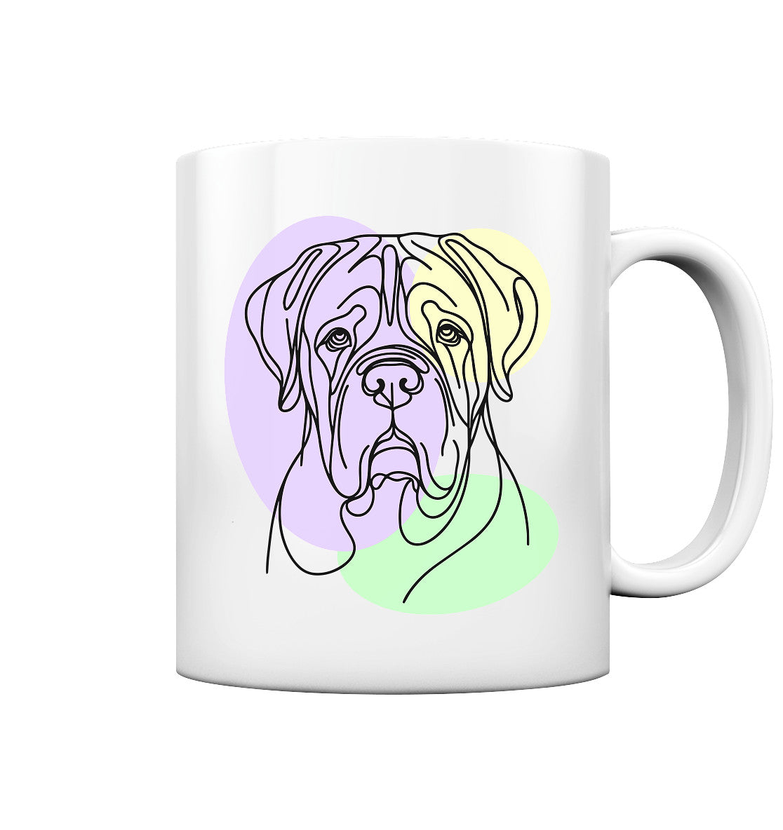 Line Art - Süße Bordeauxdogge - Tasse glossy