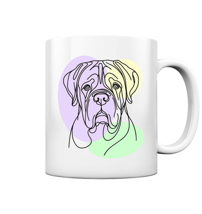Line Art - Süße Bordeauxdogge - Tasse glossy