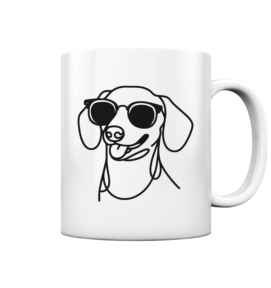 Line Art - Cooler Dackel (Kurzhaar) - Tasse glossy
