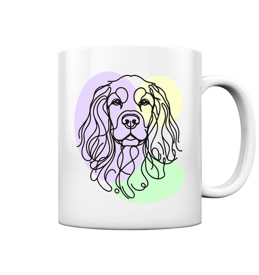 Line Art - Süßer Cocker Spaniel - Tasse glossy