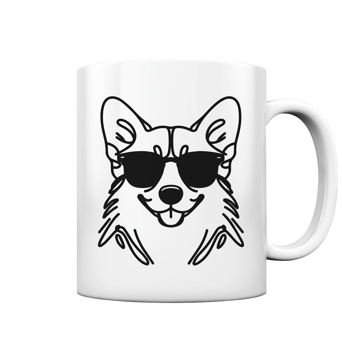Line Art - Cooler Corgi - Tasse glossy