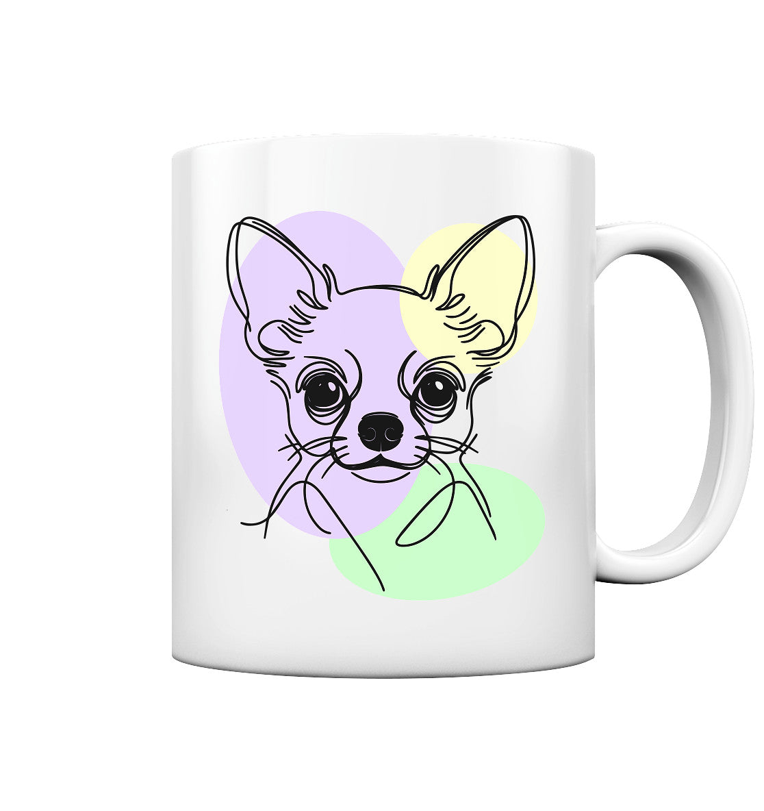 Line Art - Süßer Chihuahua (Kurzhaar) - Tasse glossy