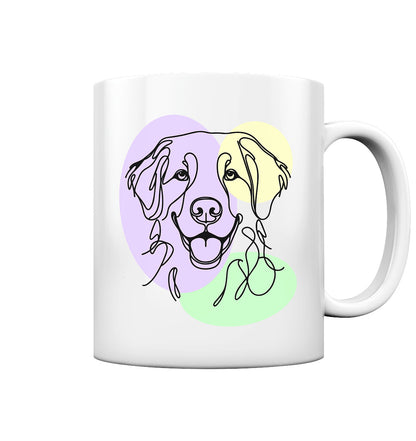 Line Art - Süßer Golden Retriever - Tasse glossy