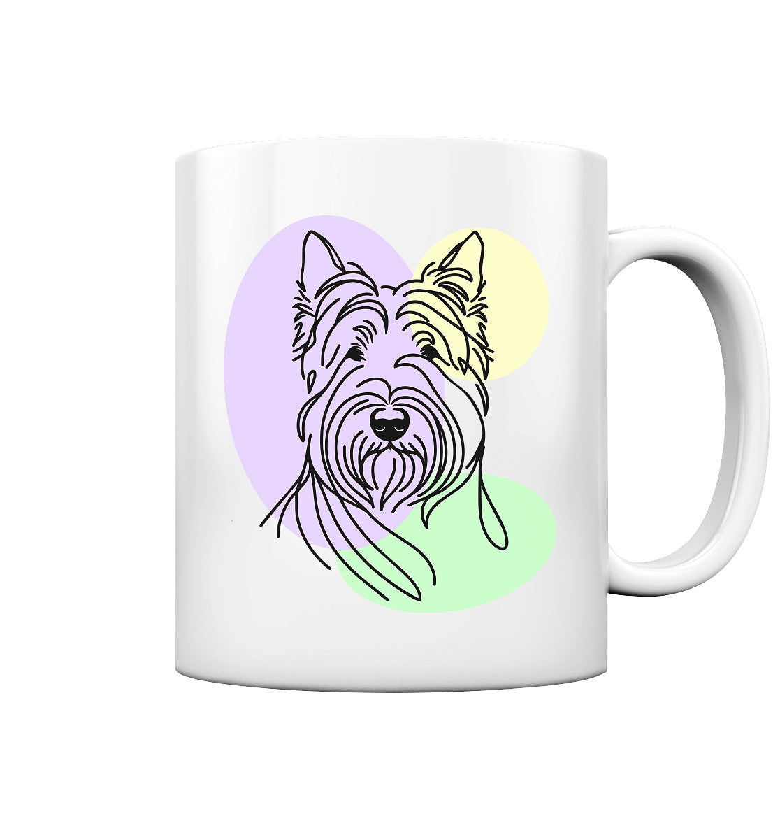 Line Art - Süßer Scottish Terrier - Tasse glossy