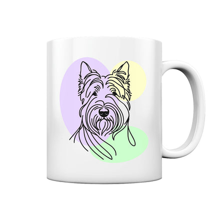 Line Art - Süßer Scottish Terrier - Tasse glossy