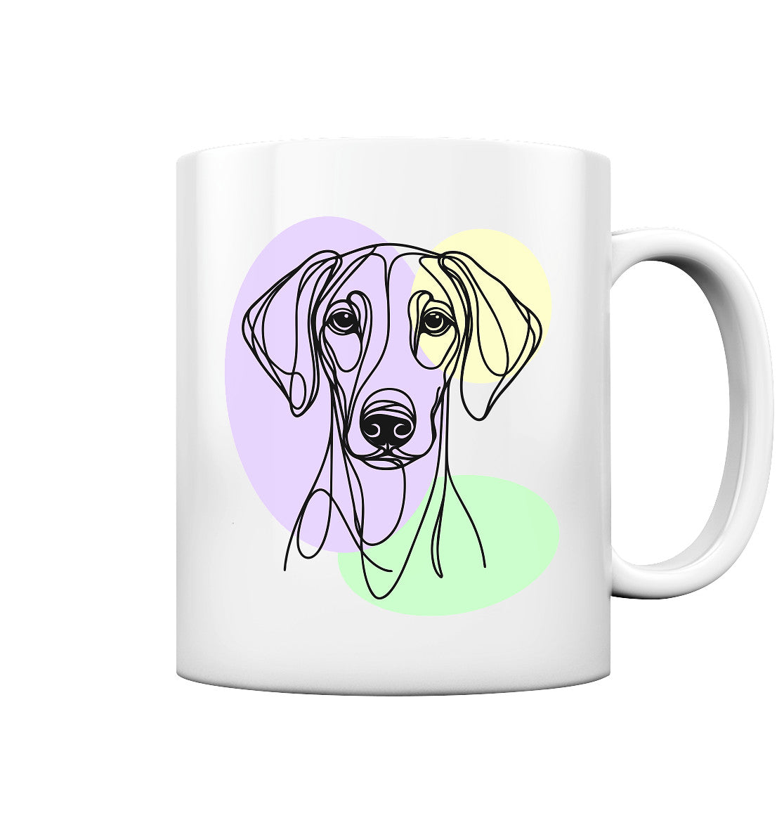 Line Art - Süßer Dobermann - Tasse glossy