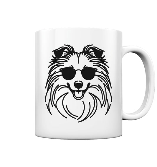Line Art - Cooler Shetland Sheepdog - Tasse glossy