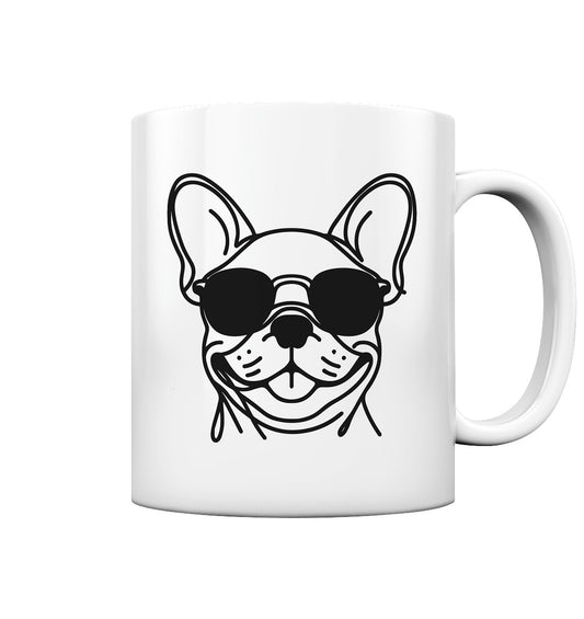Line Art - Coole Französische Bulldogge - Tasse glossy