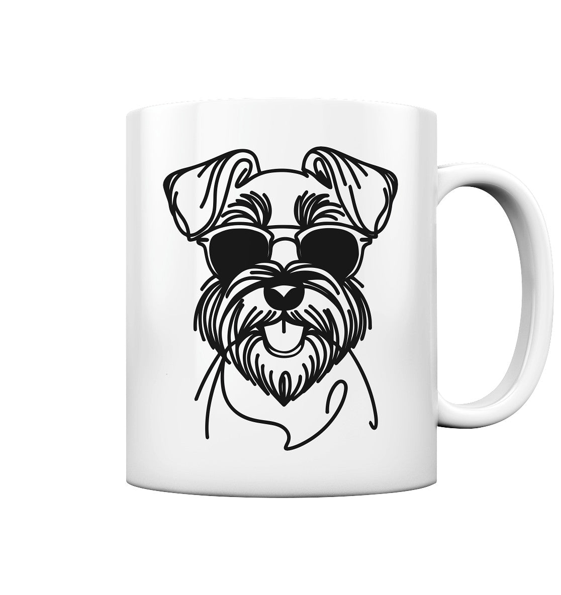 Line Art - Cooler Schnauzer - Tasse glossy