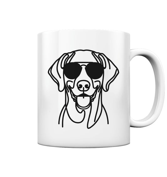 Line Art - Cooler Weimaraner - Tasse glossy