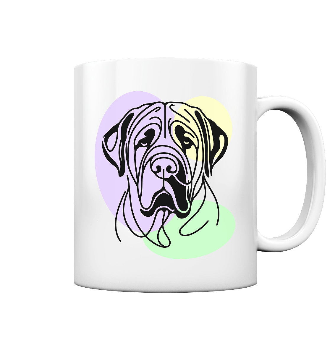 Line Art - Süßer Bullmastiff - Tasse glossy