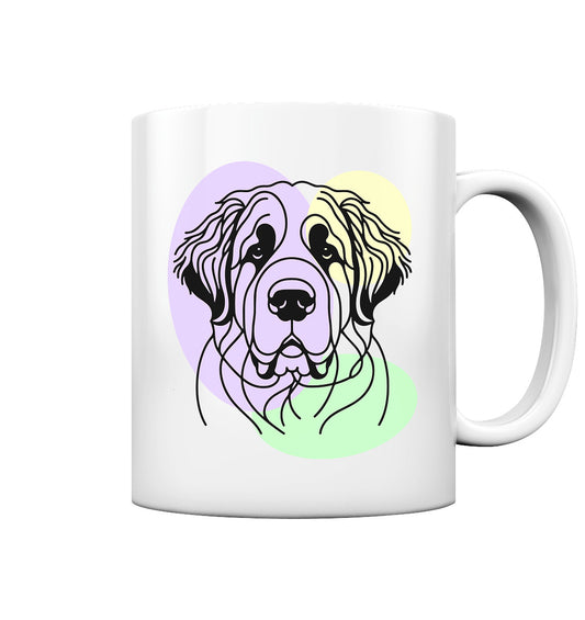 Line Art - Süßer Bernhardiner - Tasse glossy