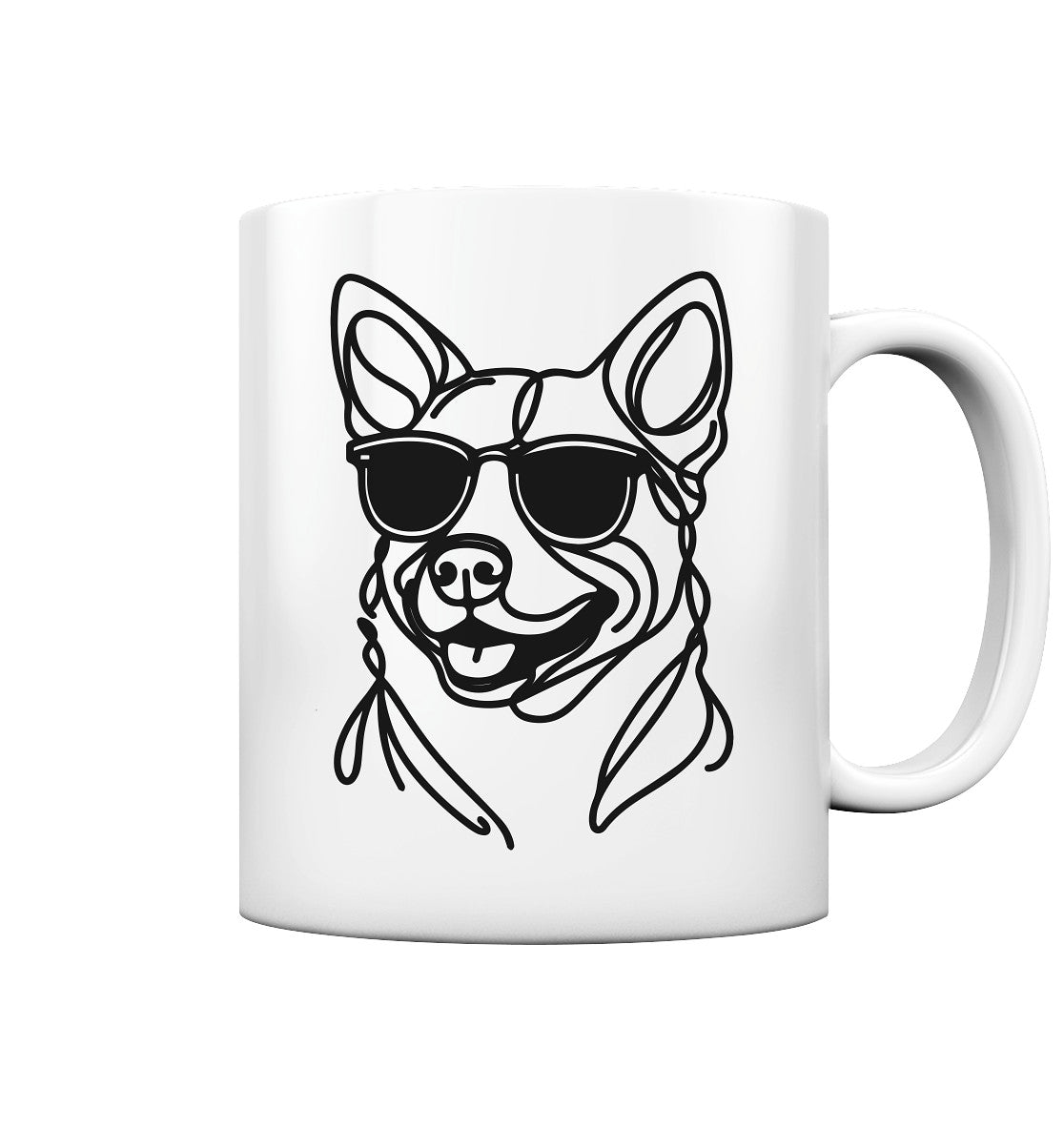 Line Art - Cooler Australian Cattle Dog - Tasse glossy
