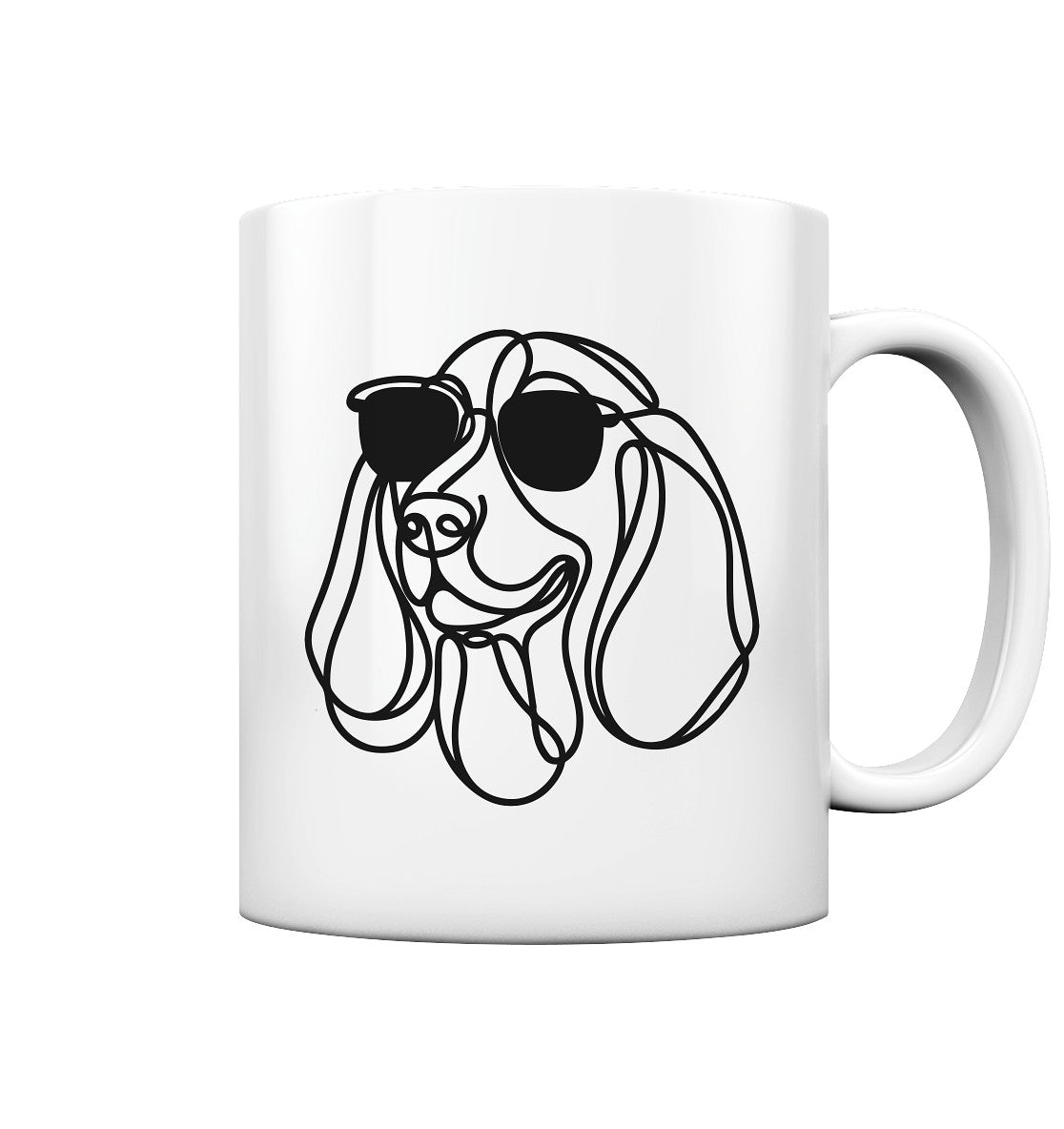 Line Art - Cooler Basset Hound - Tasse glossy