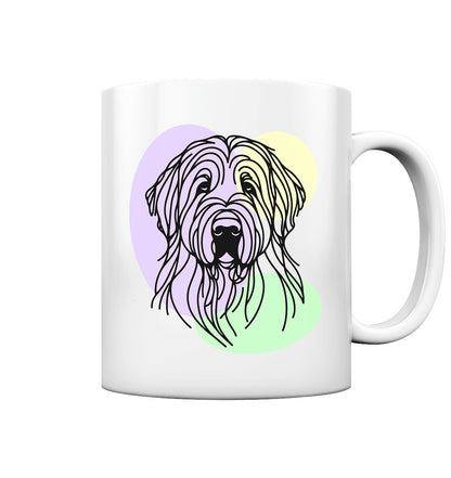 Line Art - Süßer Briard - Tasse glossy