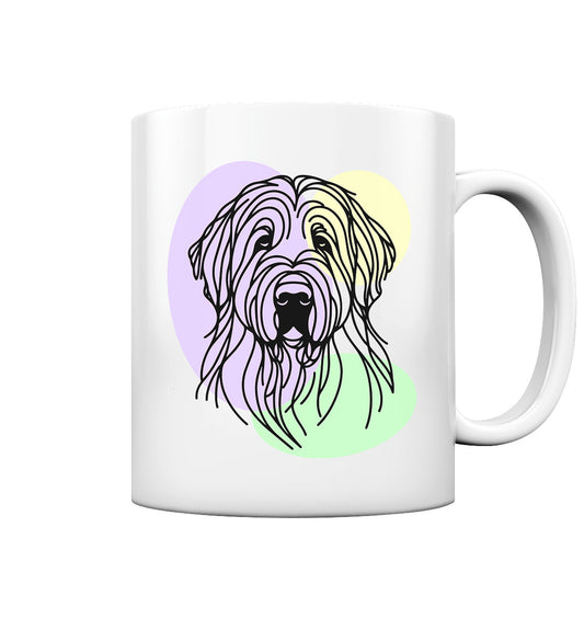 Line Art - Süßer Briard - Tasse glossy